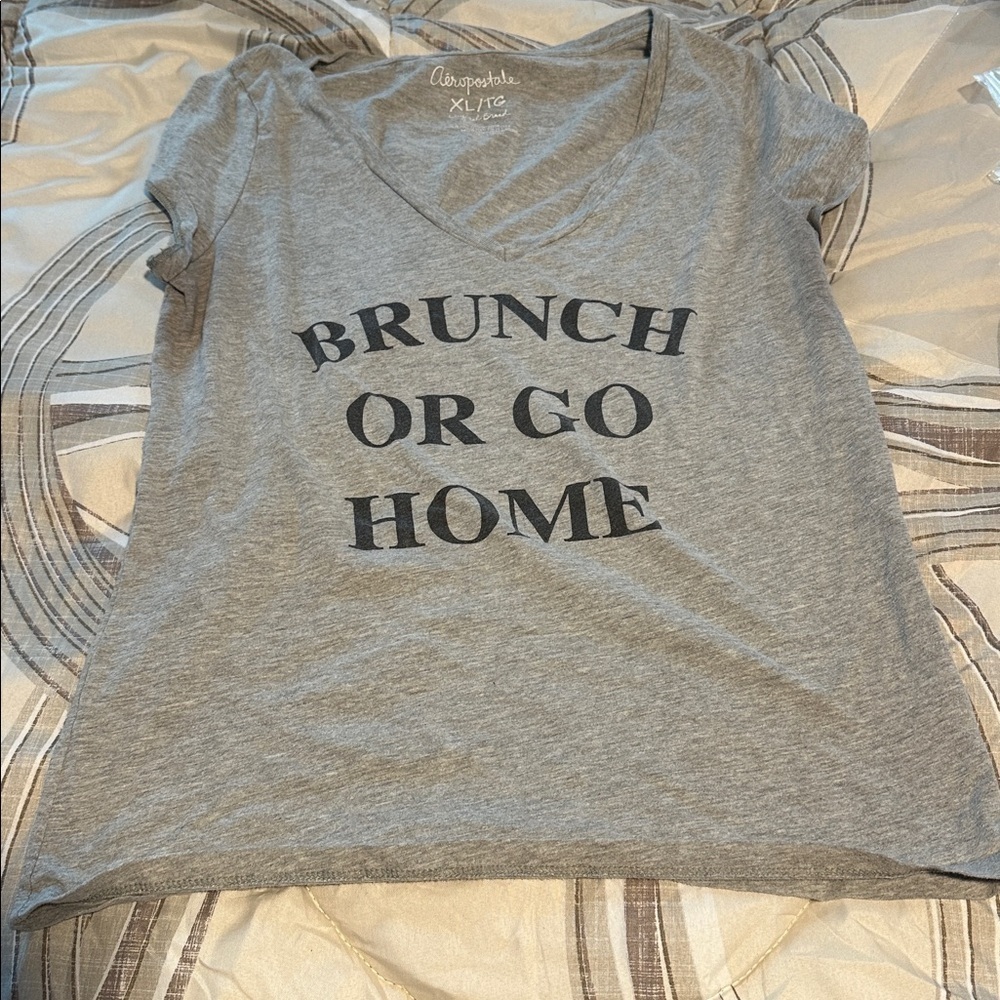 Aeropostale Gray Slogan Tee XL